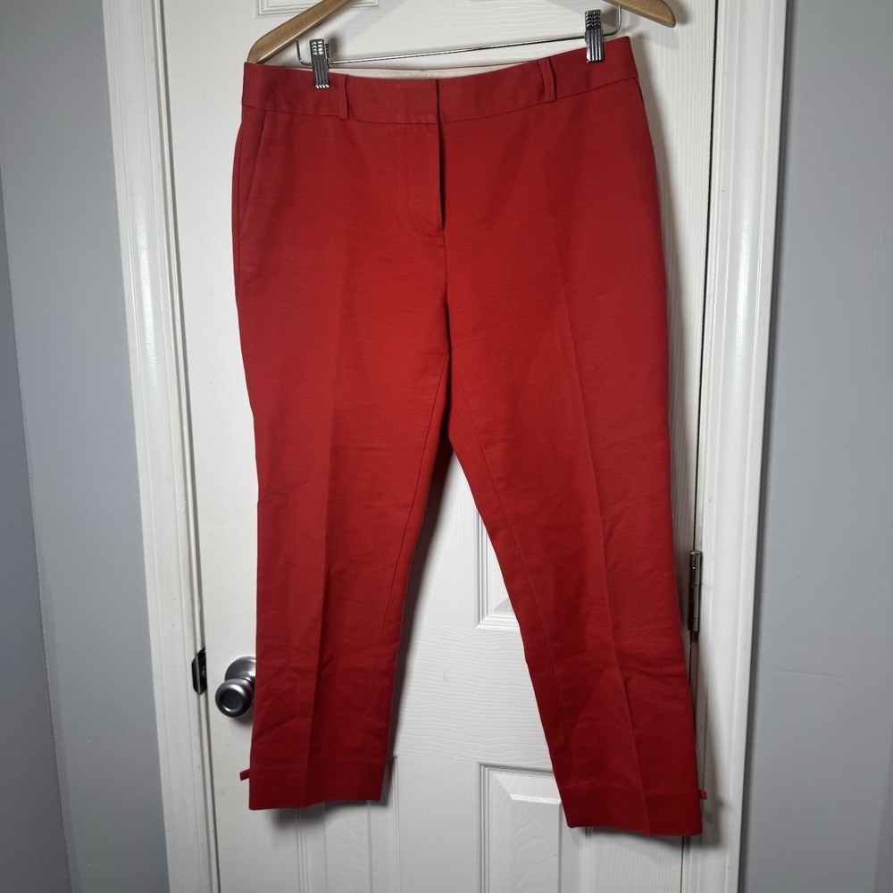 Kate Spade New York Jackie Bow Cuff Capri Pants in‎ Red/Orange Size 8